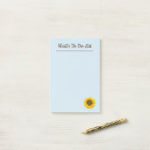 Kute zonnebloem om lijst te doen post-it® notes (Op bureau)