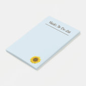 Kute zonnebloem om lijst te doen post-it® notes (Schuin)