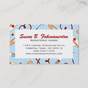 Kute zuster of Caregiver Blue Visitekaartje