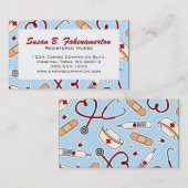 Kute zuster of Caregiver Blue Visitekaartje (Voorkant / Achterkant)