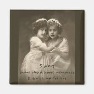 Kute  zusters Love Inspirerend Quote Magneet