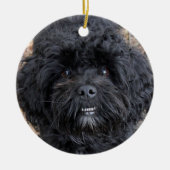 Kute zwarte hond, keramisch ornament (Voorkant)