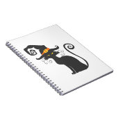 Kute zwarte kat in een heks pet - Kies achtergrond Notitieboek (Rechterzijde)