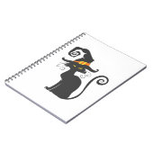 Kute zwarte kat in een heks pet - Kies achtergrond Notitieboek (Linkerzijde)