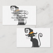 Kute zwarte kat in een heks pet - Kies achtergrond Visitekaartje (Voorkant / Achterkant)