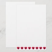 Kute zwarte katten in het rode hart briefpapier (Voorkant / Achterkant)