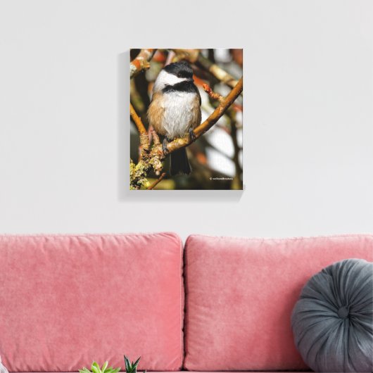 Kute zwarte kippen in de boom canvas afdruk (Insitu (Woonkamer))