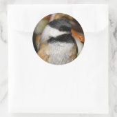 Kute zwarte kippen in de boom ronde sticker (Tas)