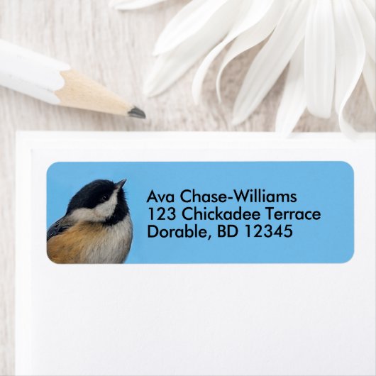 Kute zwarte kippen op perenbomen etiket (Insitu)