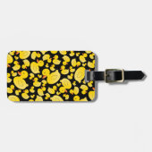 Kute zwarte rubbereenden bagagelabel (Voorkant horizontaal)