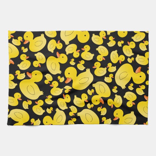 Kute zwarte rubbereenden theedoek (Horizontaal)