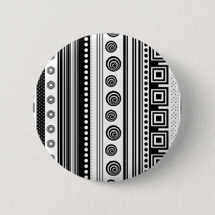 Kute zwarte witte decoratieve aztec textuur ronde button 5,7 cm