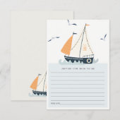 Kute zweefboot advies voor Baby shower Informatiekaartje (Voorkant / Achterkant)