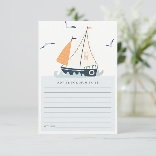 Kute zweefboot advies voor Baby shower Informatiekaartje (Staand voorkant)