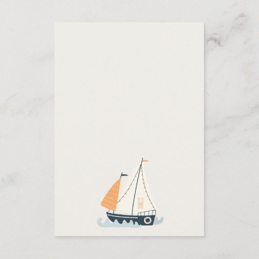 Kute zweefboot advies voor Baby shower Informatiekaartje (Achterkant)