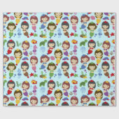 Kute zwemblazen onder zee cadeaupapier (Vlak)