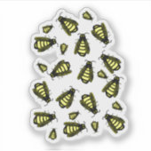 Kute zwerm van de Cartoon honingbijen Sticker (Voorkant)