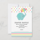 Kutelfant Baby shower Diaper Raffle Ticket Kaart (Voorkant)