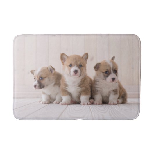 Kutest Baby Animals | 3 Baby Corgis Badmat (Voorkant)