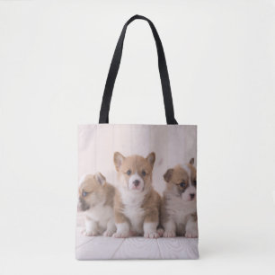 Kutest Baby Animals 3 Baby Corgis Tote Bag
