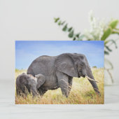 Kutest Baby Animals | Afrikaanse olifant en moeder Bedankkaart (Staand voorkant)