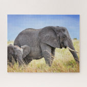 Kutest Baby Animals | Afrikaanse olifant en moeder Legpuzzel (Horizontaal)
