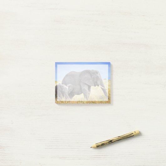 Kutest Baby Animals | Afrikaanse olifant en moeder Post-it® Notes (Op bureau)