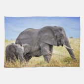 Kutest Baby Animals | Afrikaanse olifant en moeder Theedoek (Horizontaal)