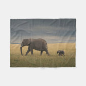 Kutest Baby Animals | Afrikaanse olifantenfamilie Fleece Deken (Voorkant (Horizontaal))