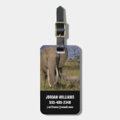 Kutest Baby Animals | Amama-olifant met Baby Bagagelabel (Voorkant verticaal)