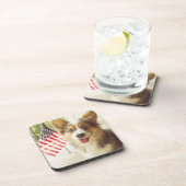 Kutest Baby Animals | Amerikaanse vlag Corgi Bier Onderzetter (Rechterzijde)