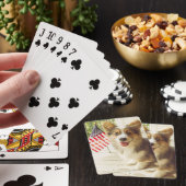 Kutest Baby Animals | Amerikaanse vlag Corgi Pokerkaarten (Insitu)