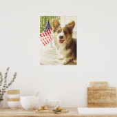 Kutest Baby Animals | Amerikaanse vlag Corgi Poster (Keuken)