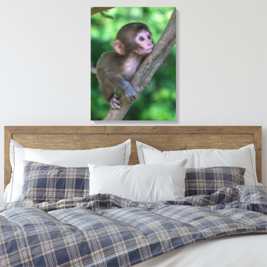 Kutest Baby Animals | Baby aap Canvas Afdruk (Insitu (Slaapkamer))