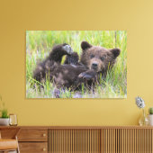 Kutest Baby Animals | Baby Bruine Beer Cub Canvas Afdruk (Insitu (Woonkamer))