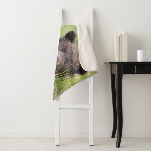 Kutest Baby Animals | Baby Bruine Beer Cub Sherpa Deken (In situ)