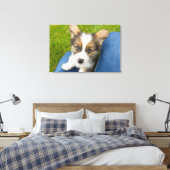 Kutest Baby Animals | Baby Corgi in Mijn programma Canvas Afdruk (Insitu (Slaapkamer))