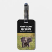 Kutest Baby Animals | Baby Elephant Kenia Africa Bagagelabel (Achterkant verticaal)