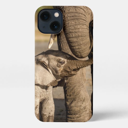 Kutest Baby Animals | Baby Elephant & Mama iPhone Hoesje (Achterkant)
