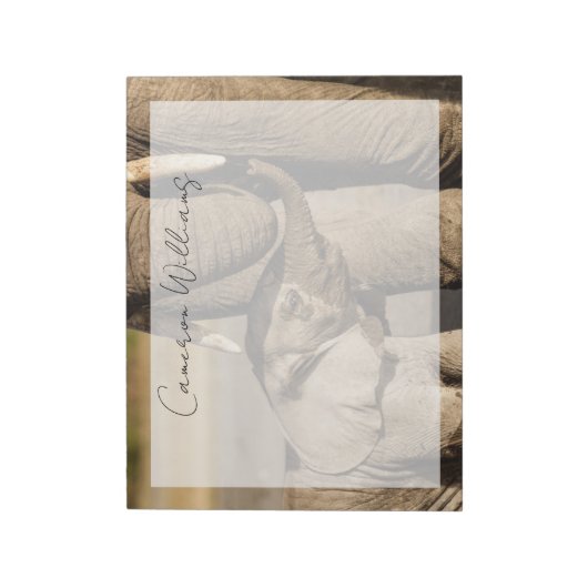 Kutest Baby Animals | Baby Elephant & Mama Notitieblok (Linkerzijde)