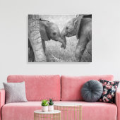 Kutest Baby Animals | Baby Elephants-groet Canvas Afdruk (Insitu (Woonkamer))
