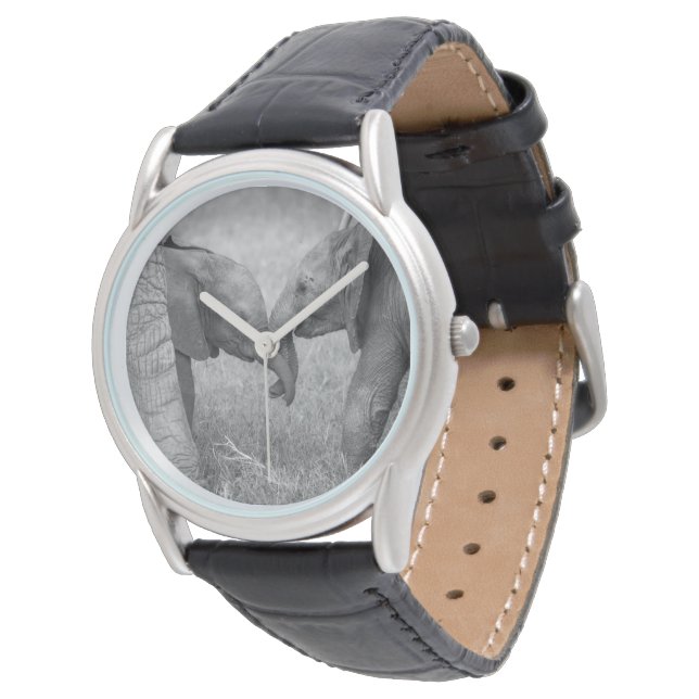 Kutest Baby Animals | Baby Elephants-groet Horloge (Gekanteld)