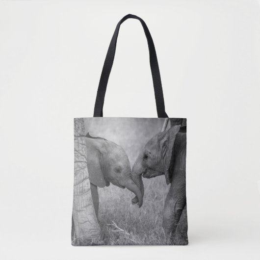 Kutest Baby Animals | Baby Elephants-groet Tote Bag (Voorkant)