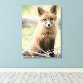 Kutest Baby Animals | Baby Fox Canvas Afdruk (Insitu (Houten vloer))