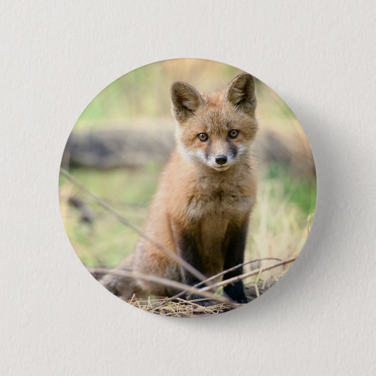 Kutest Baby Animals | Baby Fox Ronde Button 5,7 Cm (Voorkant)