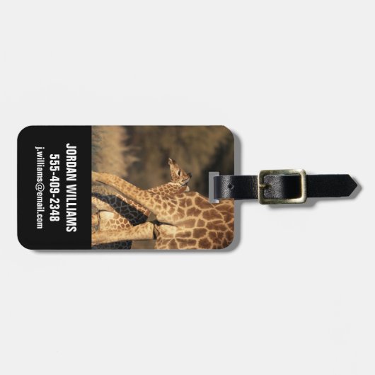 Kutest Baby Animals | Baby Giraffe en ouder Bagagelabel (Voorkant horizontaal)