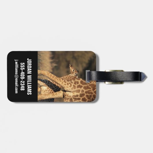 Kutest Baby Animals | Baby Giraffe en ouder Bagagelabel (Achterkant horizontaal)