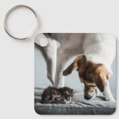 Kutest Baby Animals | Baby Kitten en Dog Sleutelhanger (Voorkant)