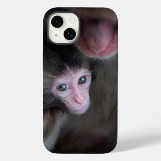Kutest Baby Animals | Baby Macaque Monkey en moede Case-Mate iPhone Case (Achterkant)
