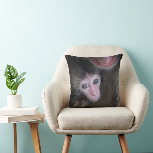 Kutest Baby Animals | Baby Macaque Monkey en moede Kussen (Stoel)